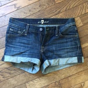 7 for All Mankind cuffed denim shorts
